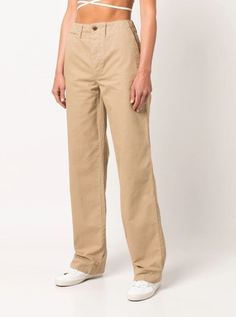 RE/DONE Womens '90s Loose Trousers Size 12 31 Tan High Waist Chinos Twill NWOT